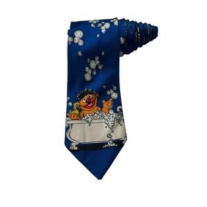 Vintage 2003 Sesame Street Reversible Ernie Rubber Duckie Cartoon Necktie